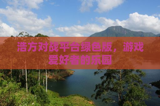 浩方对战平台绿色版，游戏爱好者的乐园